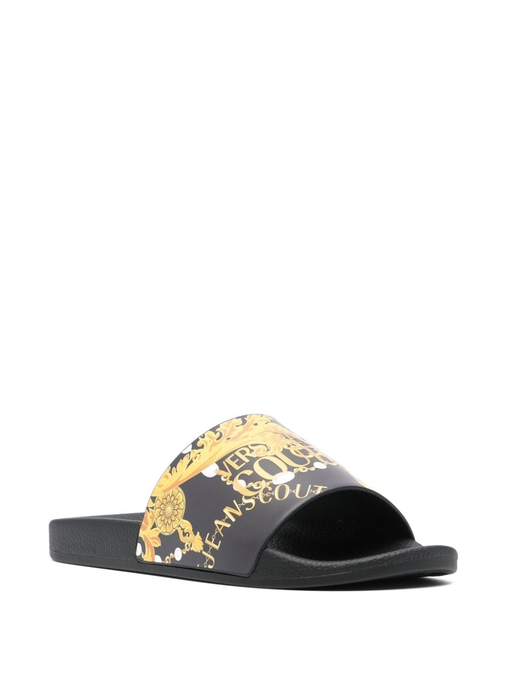 logo-print open-toe slides - 2