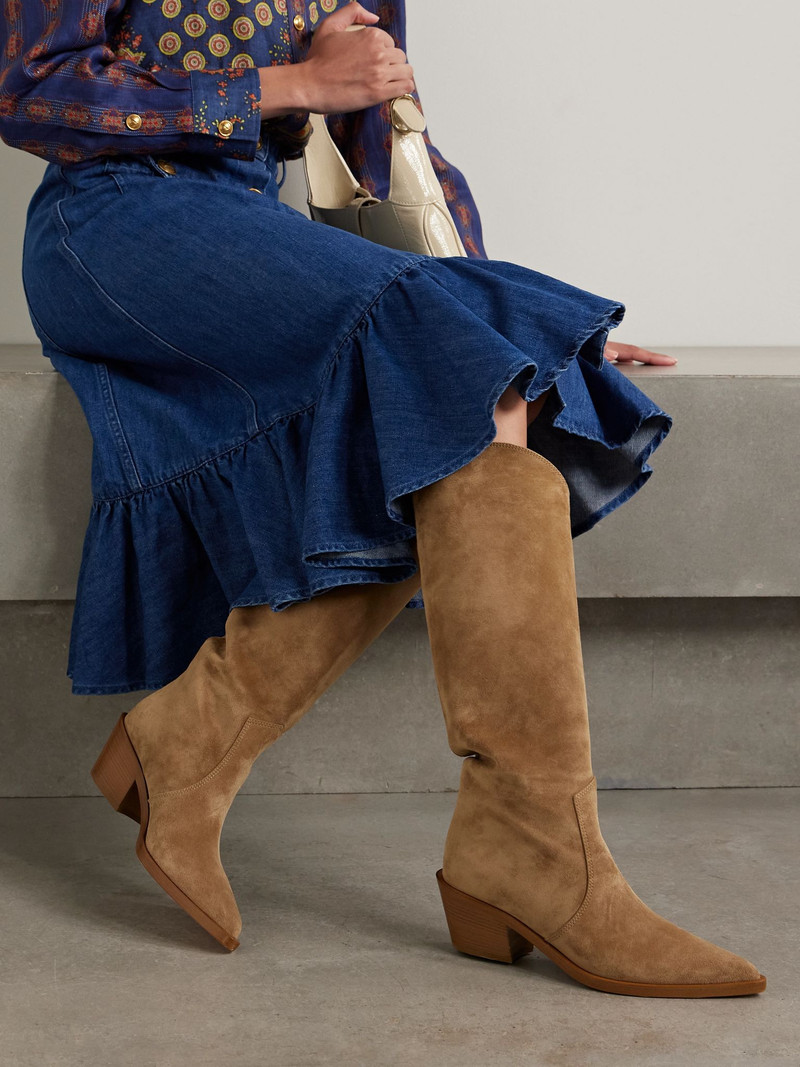 Gianvito Rossi Waylon 45 suede knee boots Camel outlook