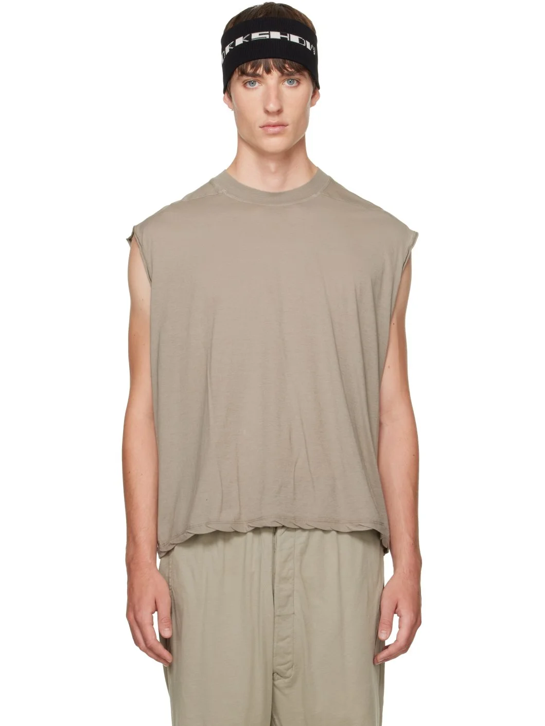Beige Tower Cropped Tarp T-shirt - 1