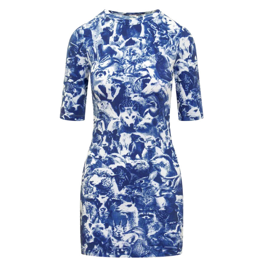 Stella McCartney Animal Forest-Print Crew-Neck Minidress - 2