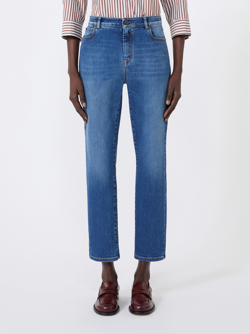LANA Slim-fit stretch denim cropped jeans - NAVY 3