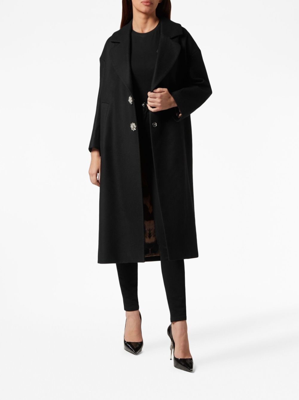 crystal-embroidered skull coat - 2