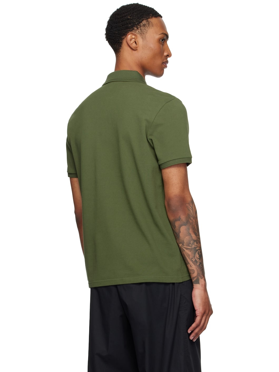 Green Logo Patch Cotton Piquet Polo - 3