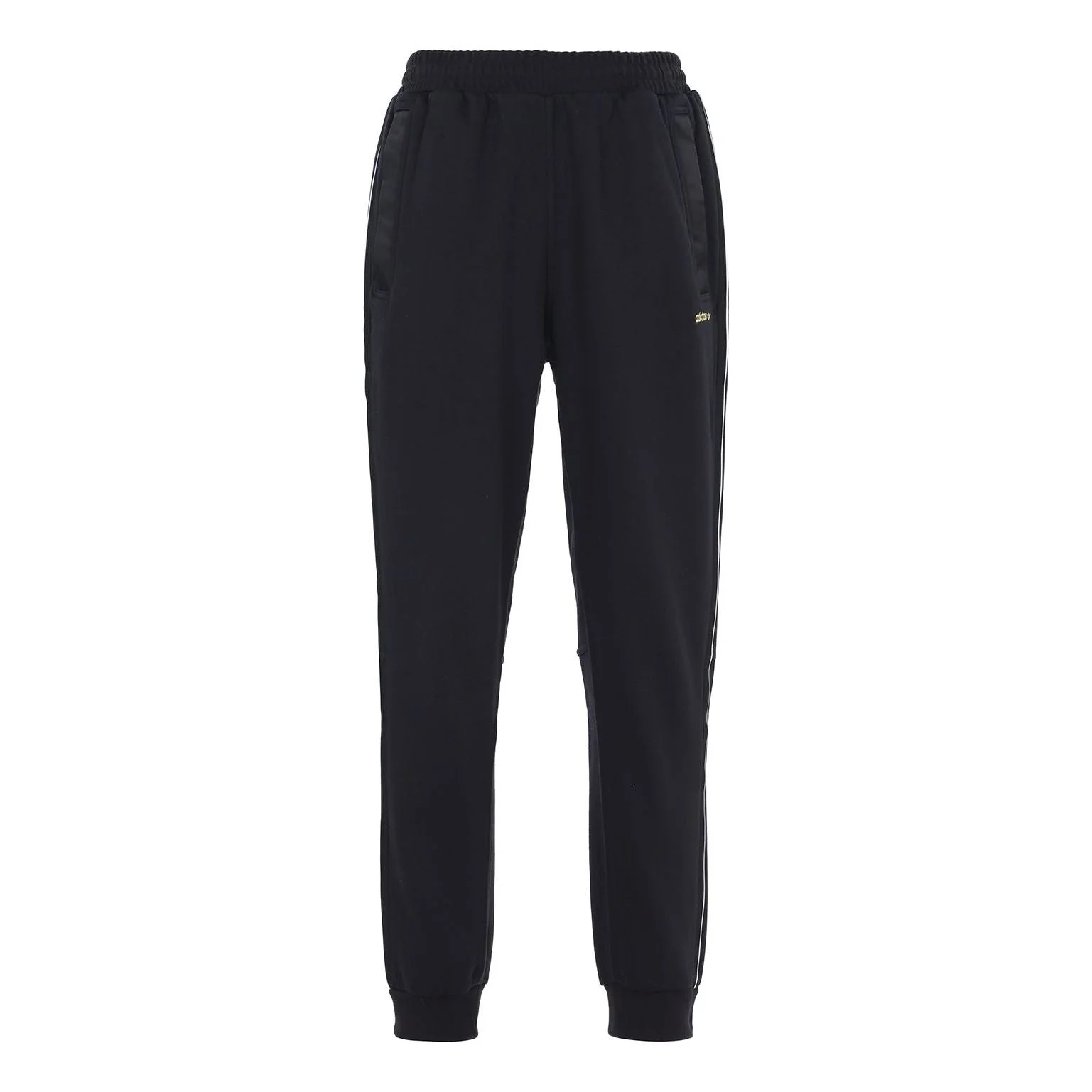 Men's adidas originals Logo Side Stripe Fleece Lined Stay Warm Bundle Feet Sports Pants/Trousers/Jog - 1
