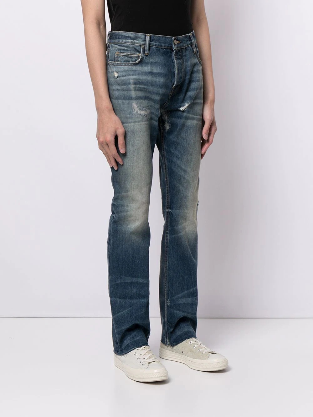 faded denim jeans - 3