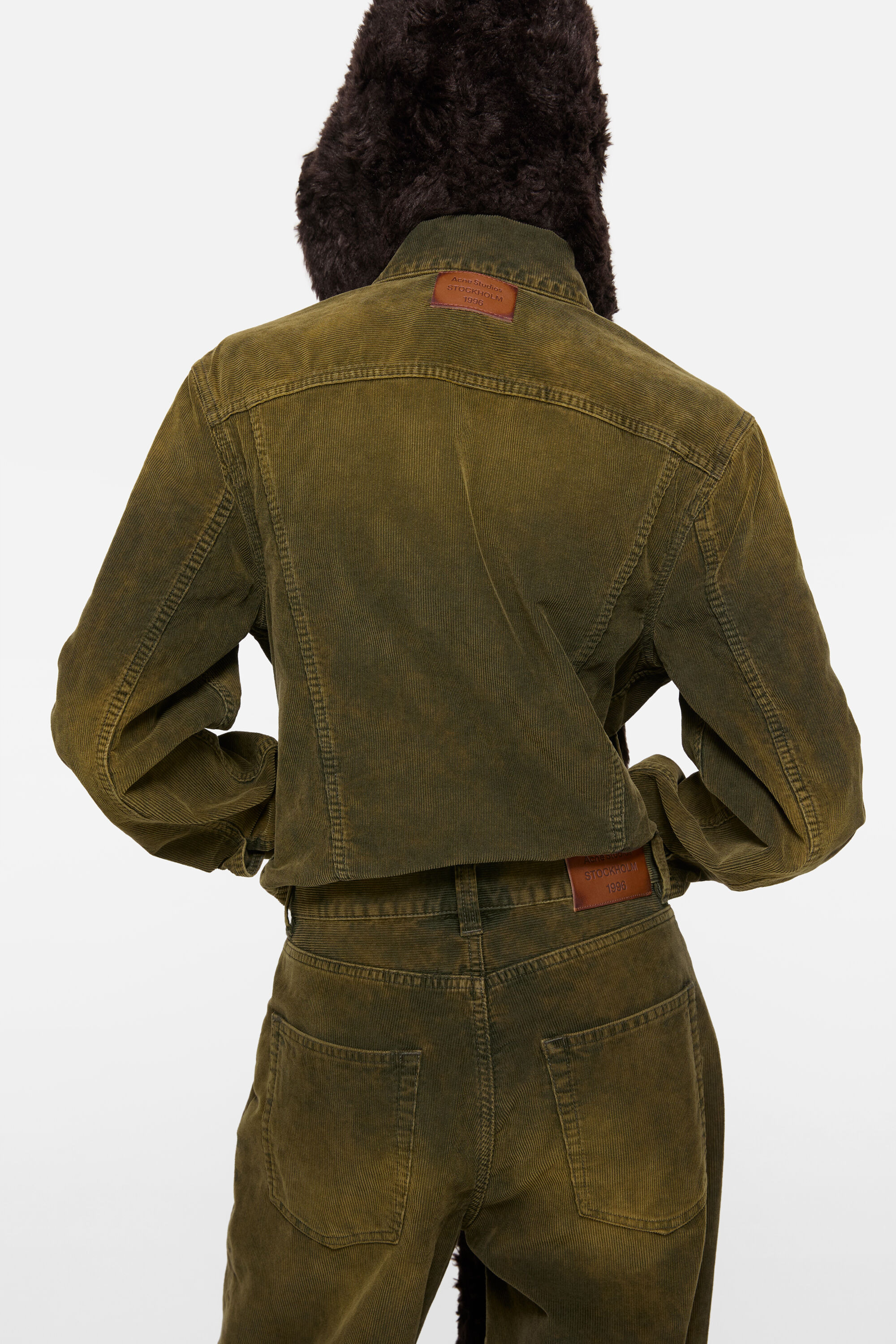 Corduroy trousers - Olive green - 4