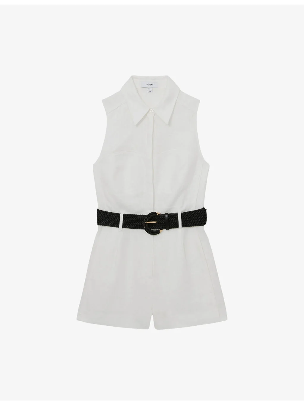 Taylor Belted-Waist Linen Playsuit - 1