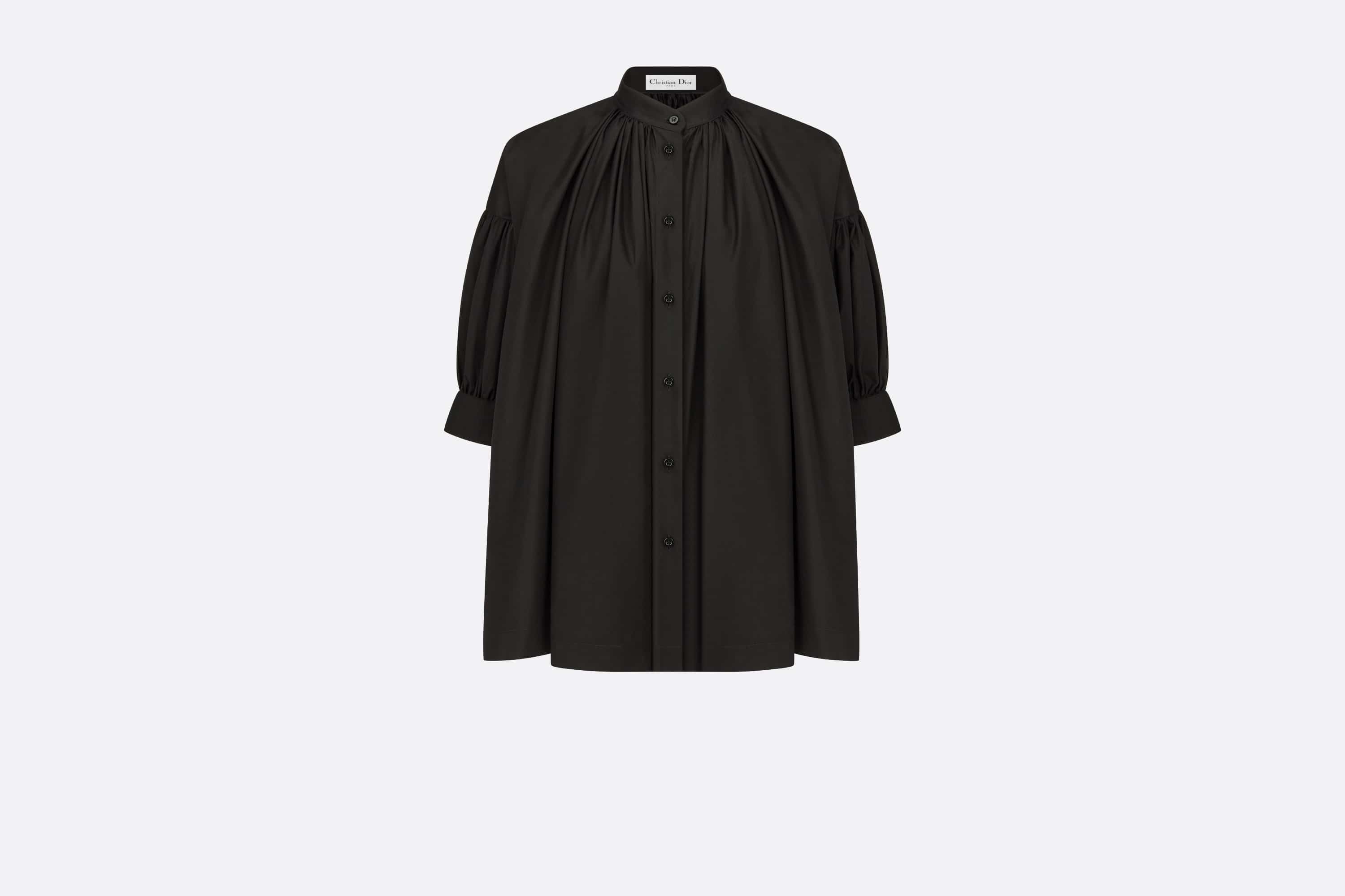 Three-Quarter Sleeve Pleated Blouse - 1