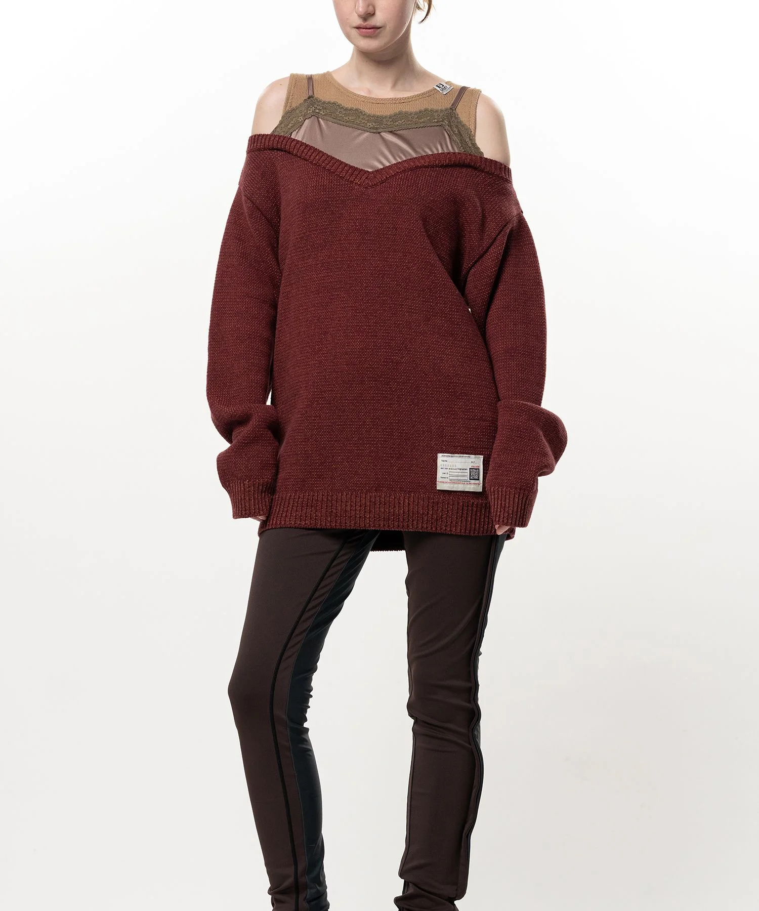 Shifted Layer Knit Sweater - 1