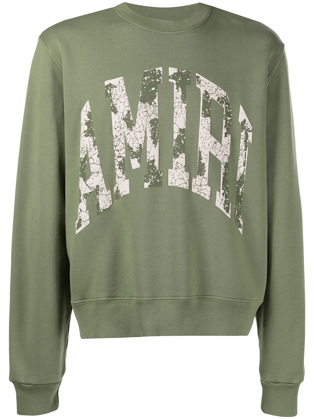 distressed logo-print sweatshirt - 1