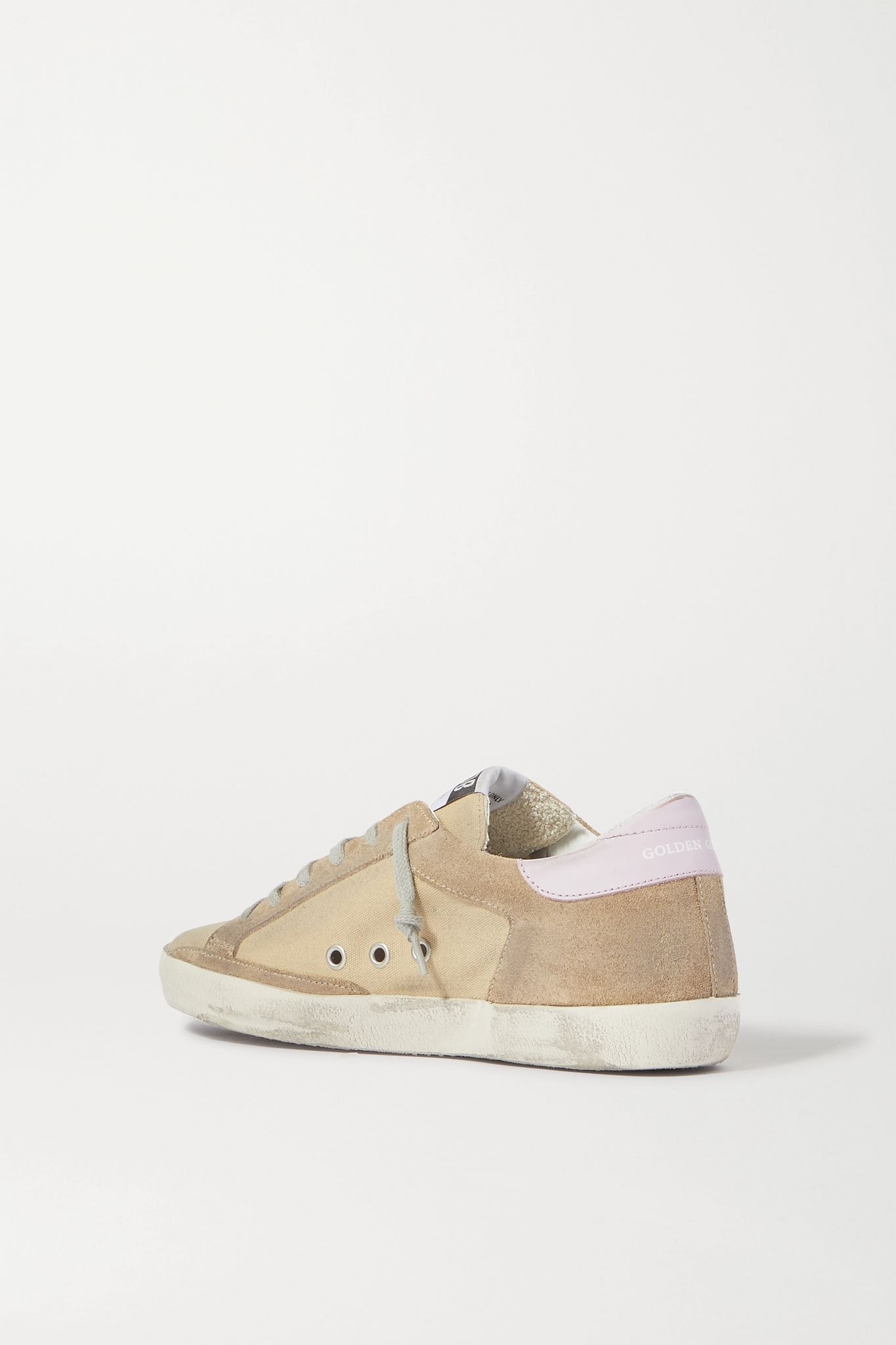 Superstar distressed canvas and suede sneakers - 4