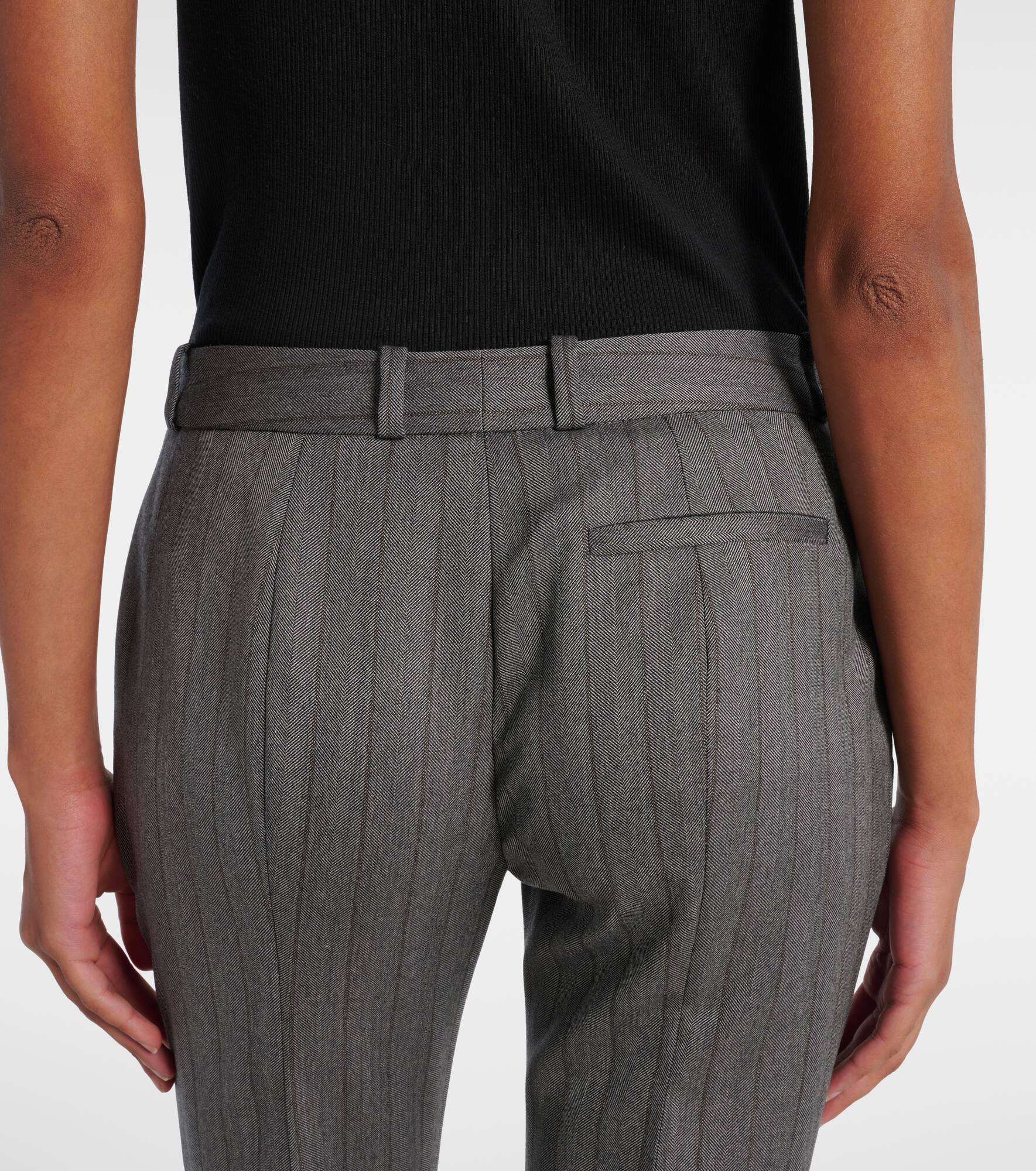 Striped wool flared pants - 6