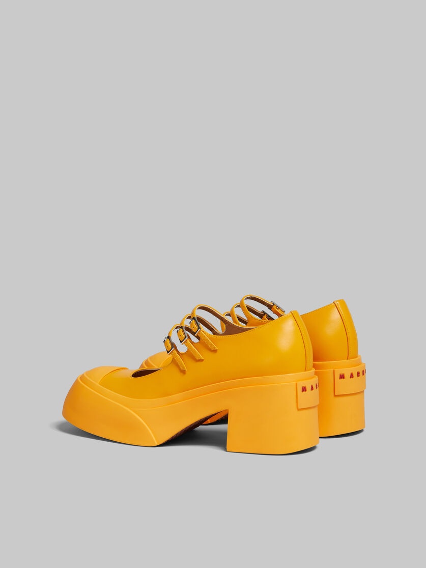 ORANGE LEATHER PABLO TRIPLE-BUCKLE MARY JANE SHOE - 3