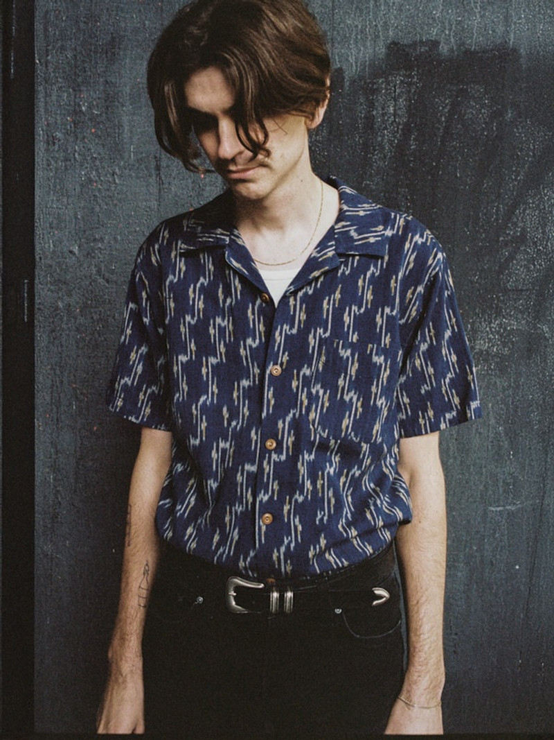Nudie Jeans Arvid Ikat Shirt Blueberry outlook