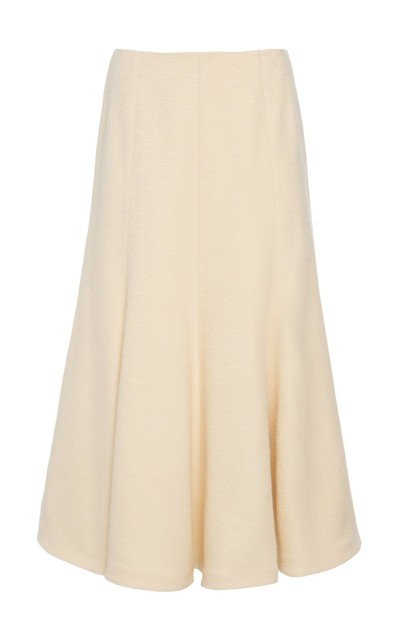 Selma Maxi Skirt in Ivory Silk Tweed 1