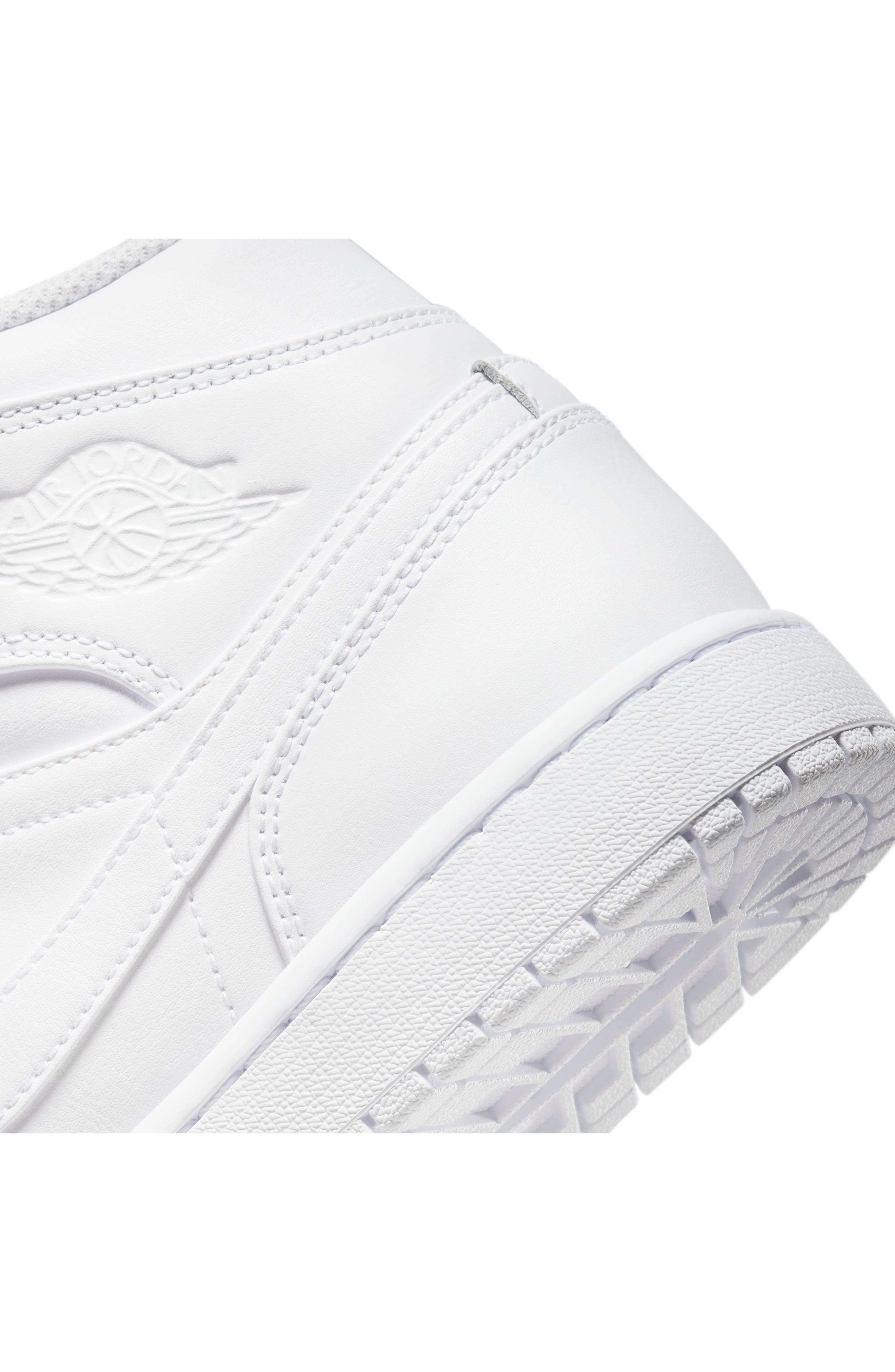 Air Jordan 1 Mid Sneaker in White/White at Nordstrom - 7
