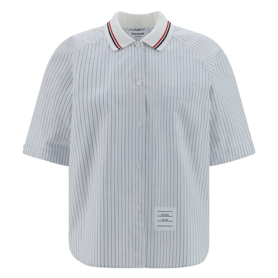 Thom Browne Box Pleat Stripe Poplin Shirt - 5