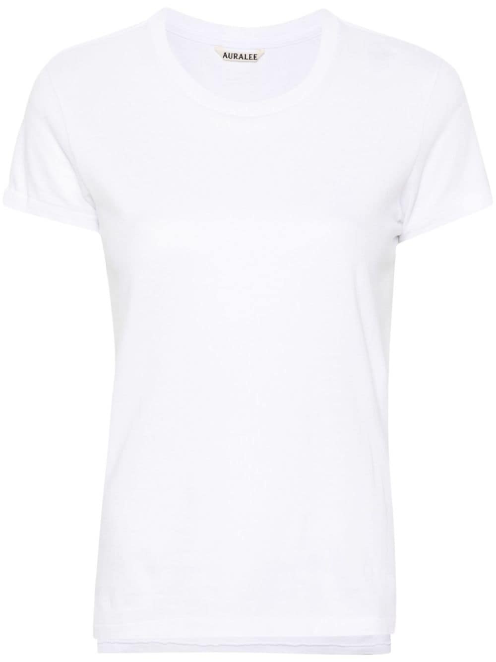 AURALEE｜SHORT-SLEEVED ROUND NECK T-SHIRTS (HARD TWIST C Namu Shop - Auralee Hard Twist Cotton Border Tee - Beige Border