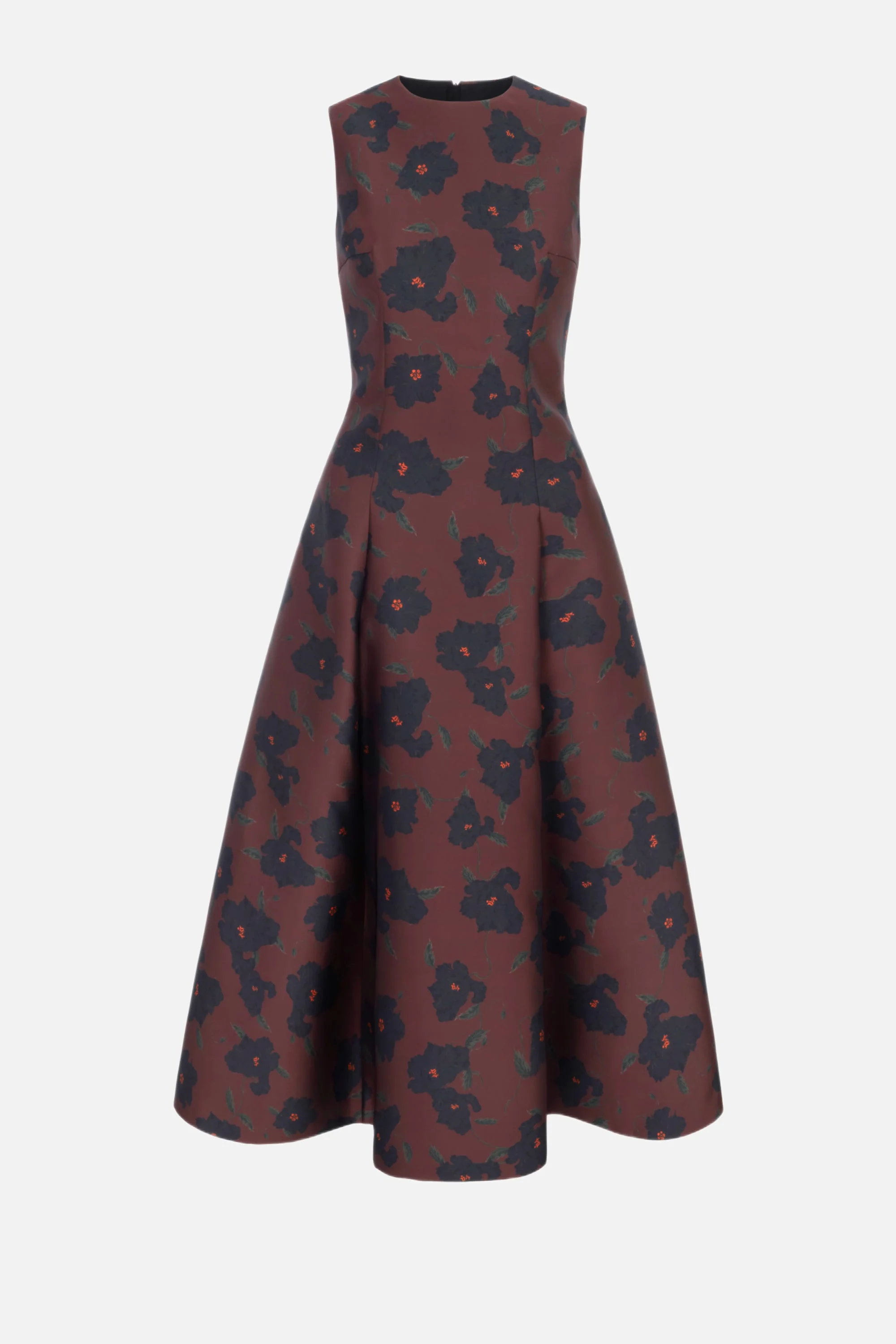 Mara Dress in Red & Black Breezy Poppy Mikado - 1