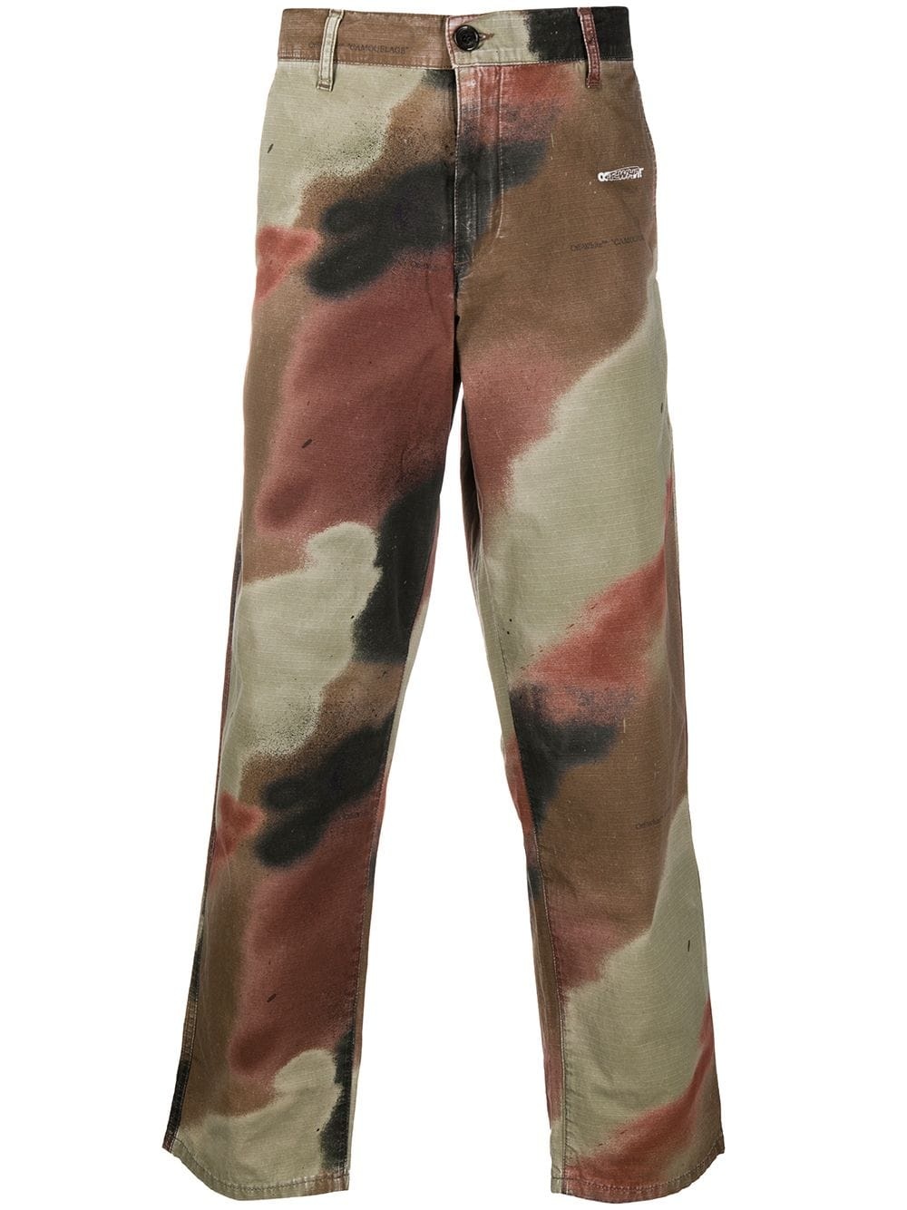 camo stencil trousers - 1