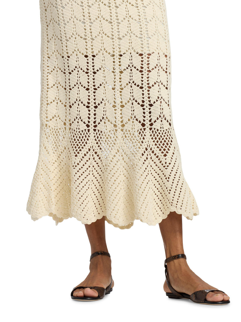 Women's Awaken Lace Crochet Cotton Midi-Skirt - Cream 6