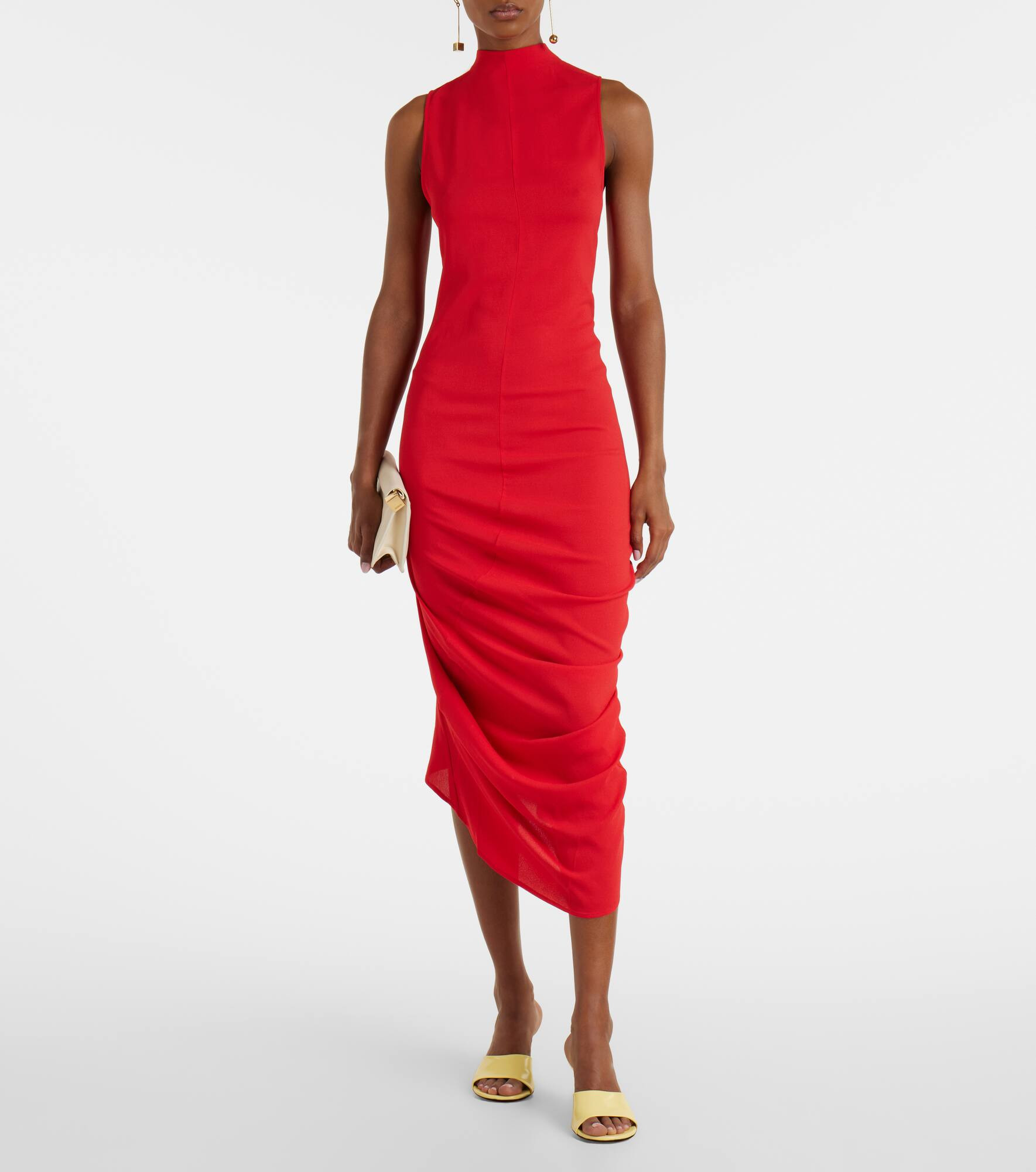 J draped crêpe midi dress - 2