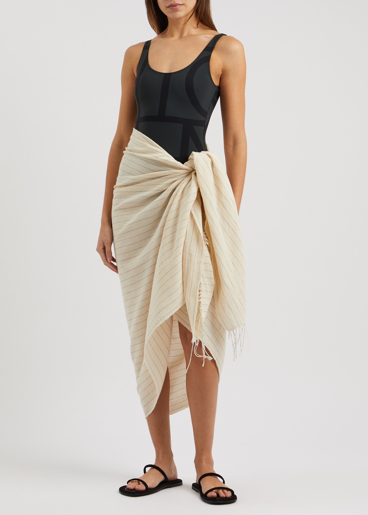 Pinstriped cotton sarong - 4