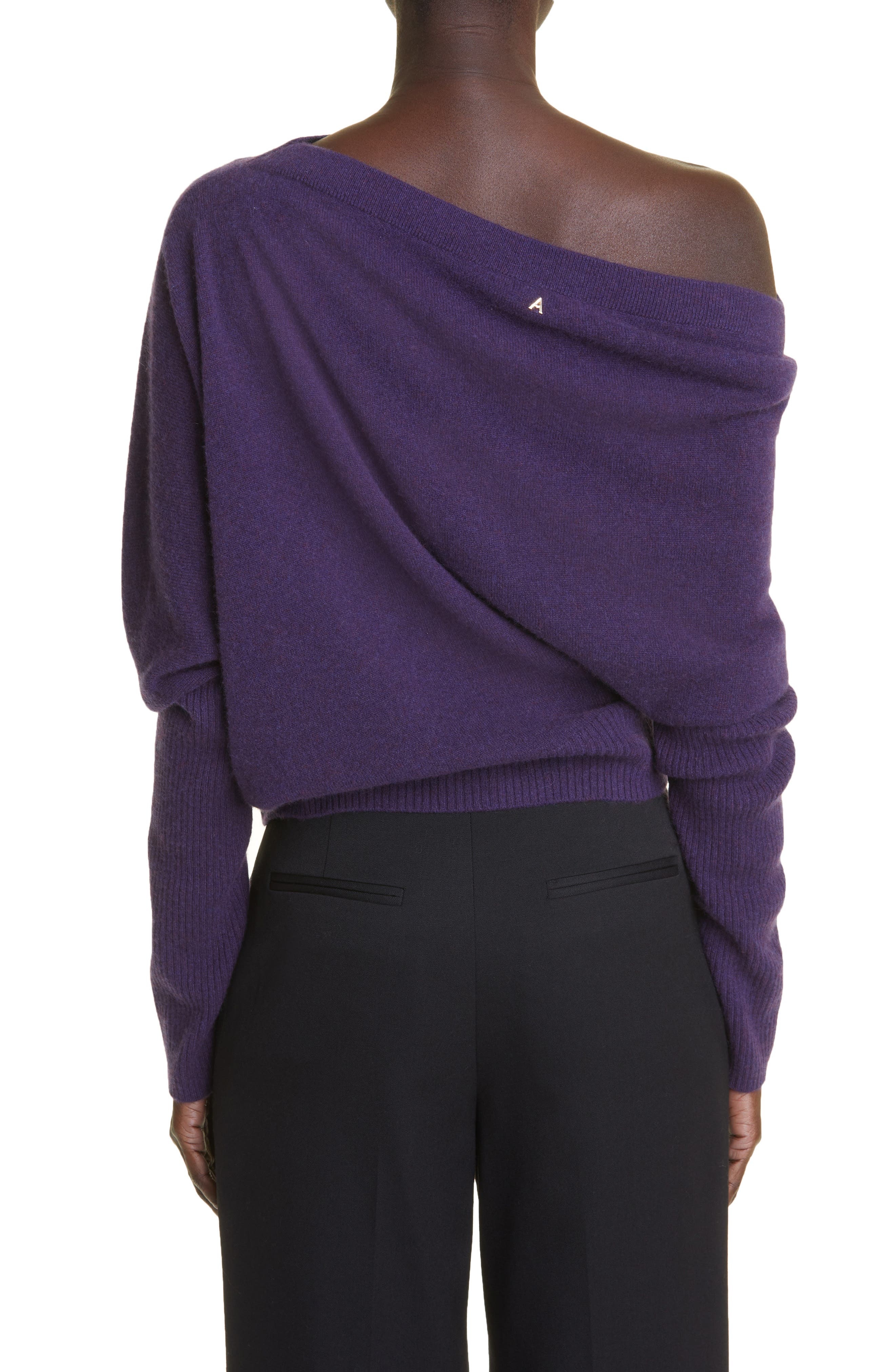 Altuzarra Paxi One-Shoulder Cashmere Sweater in Deep Amethyst at Nordstrom, Size Small - 2