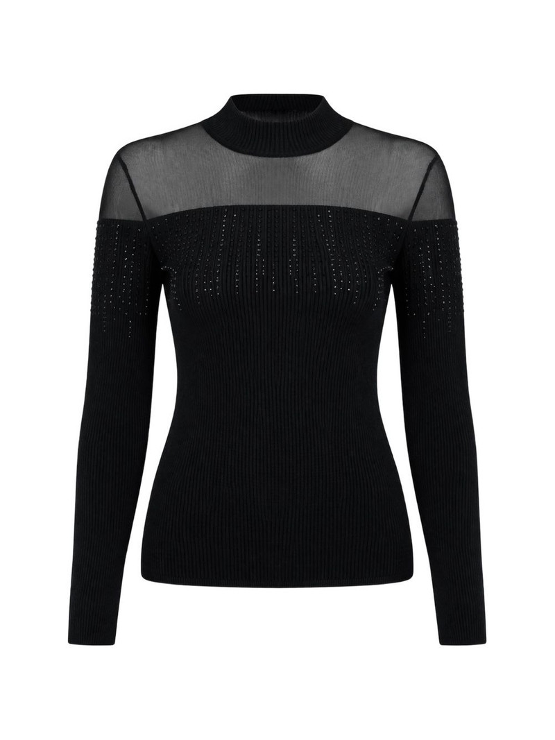 Eco Jeena strass-embellished panelled sweater 1