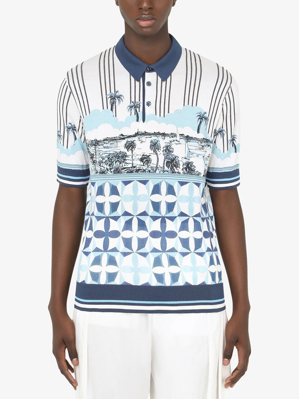 Majolica-print polo shirt - 3