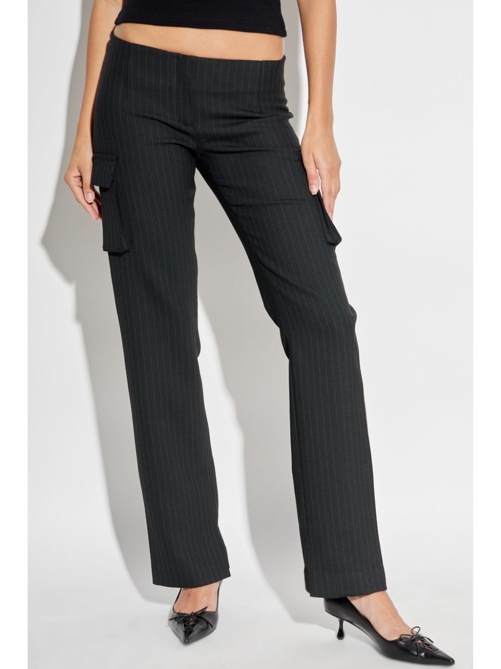 pinstriped straight trousers - 3