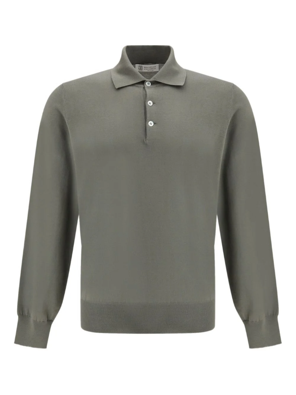 long-sleeve knitted polo shirt - 1