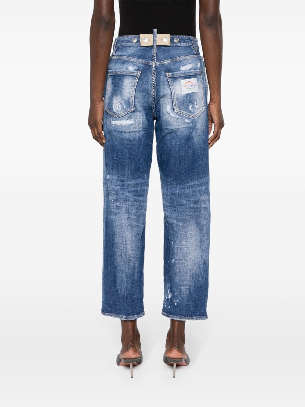 mid-rise tapered-leg jeans - 4