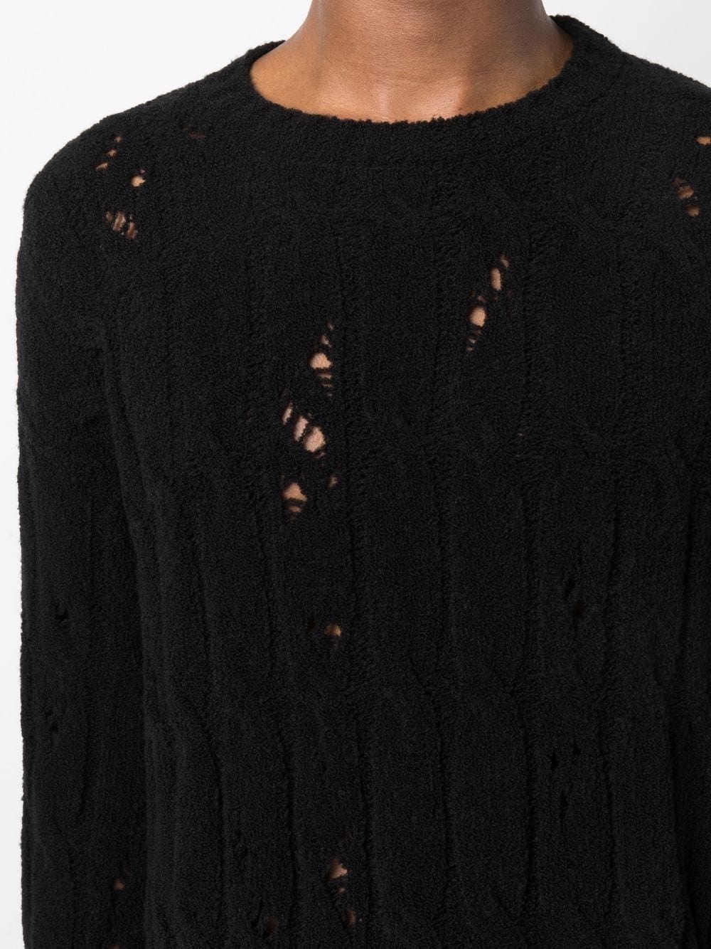 distressed open-knit jumper - 5