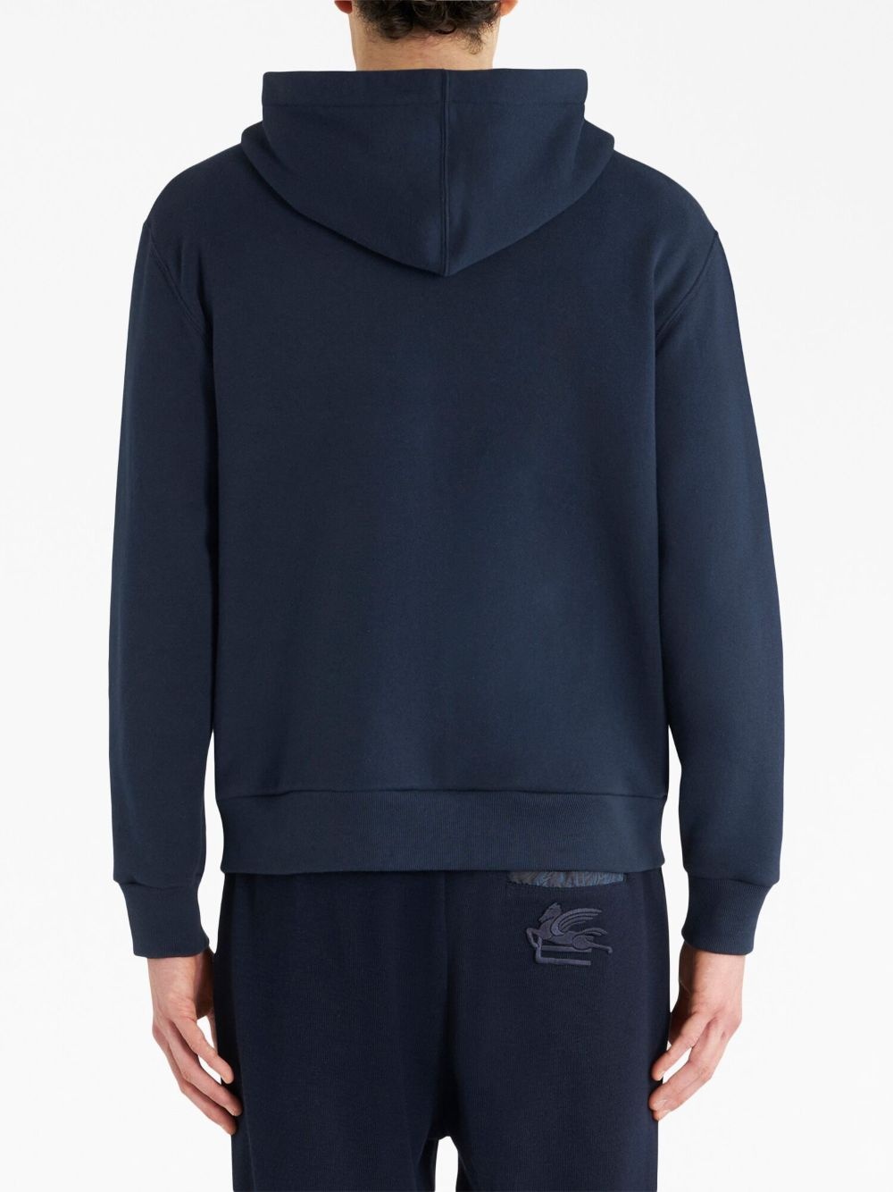 logo-embroidered zip-up cotton jacket - 3