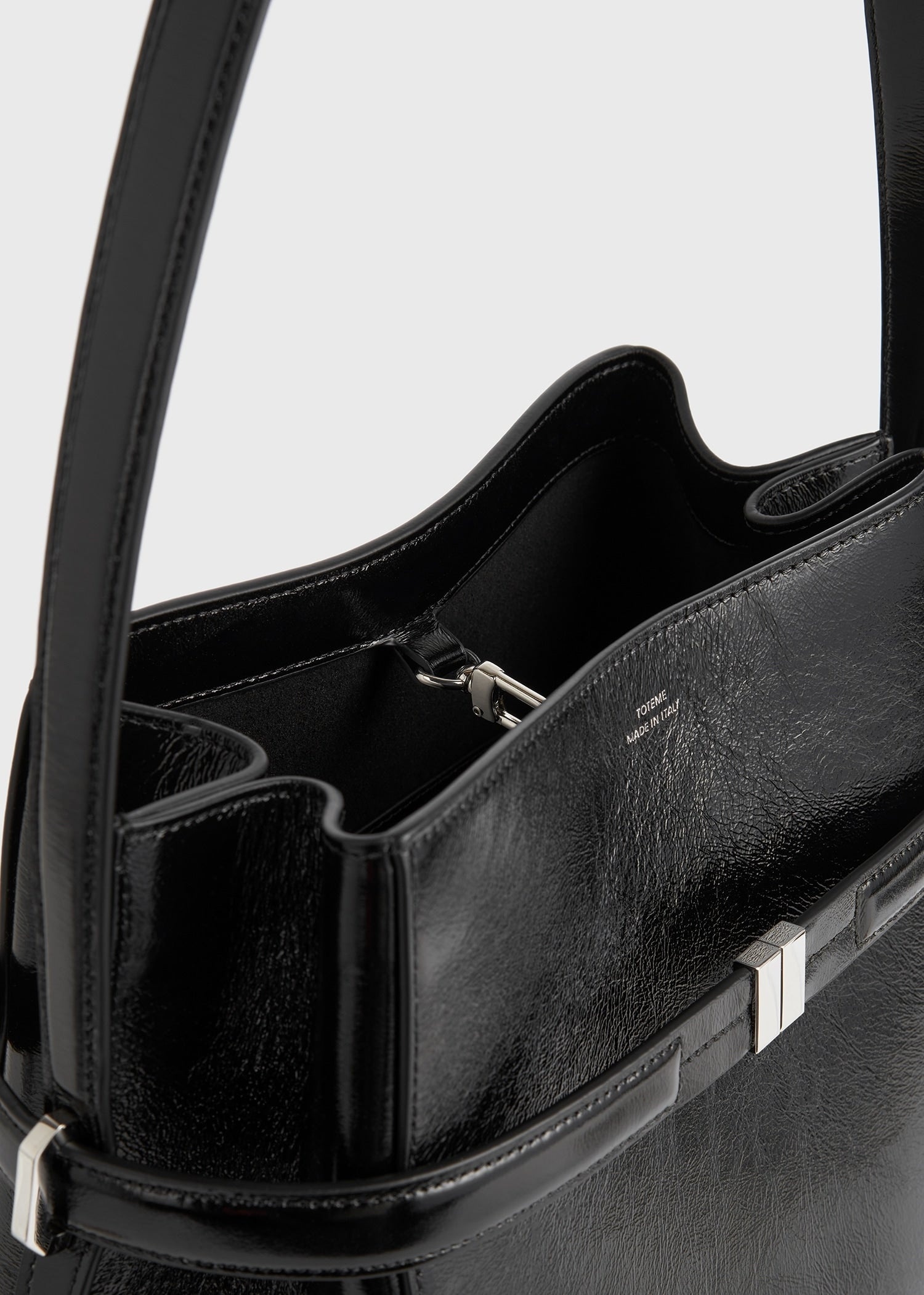 Belted Naplack bucket bag black - 7