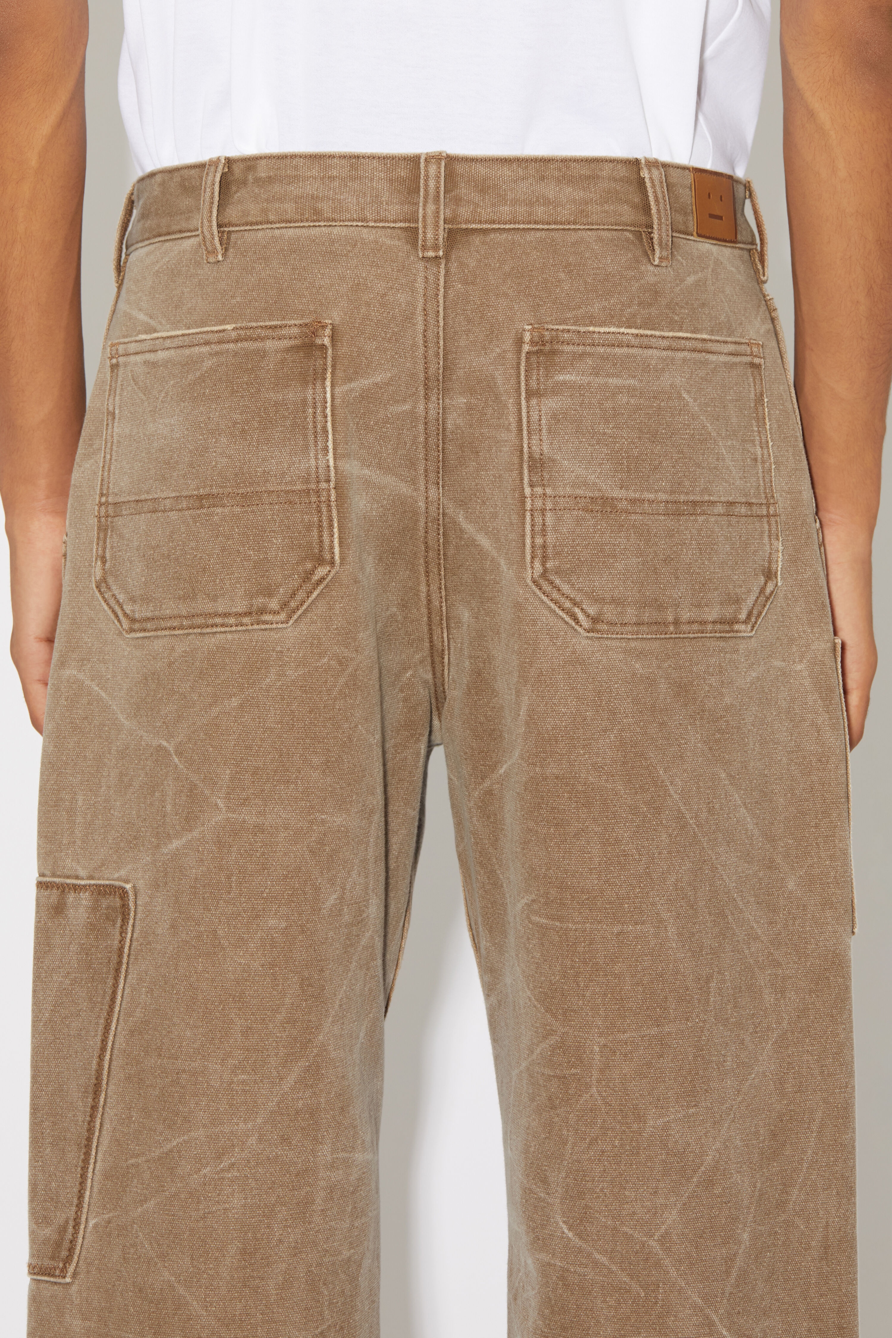 Patch canvas trousers - Toffee brown - 5