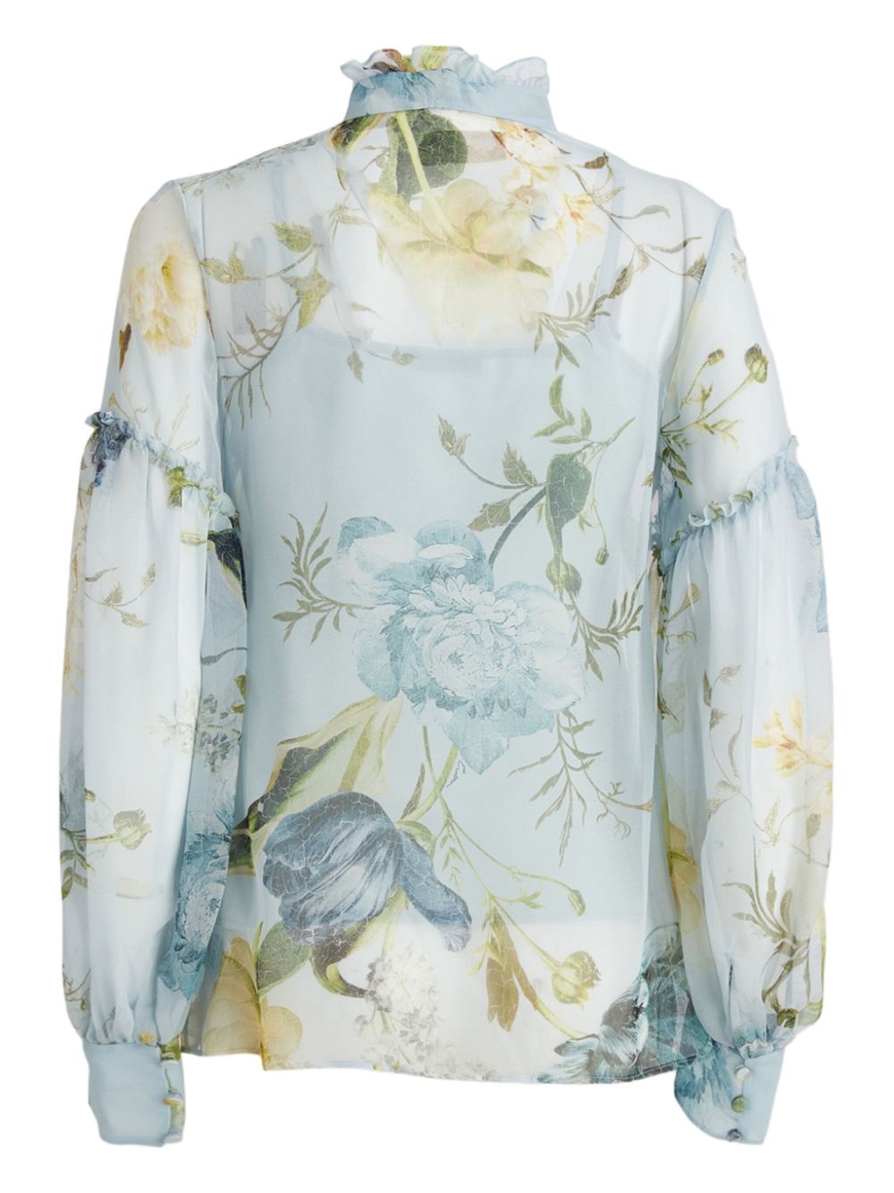 botanical-print silk blouse - 2