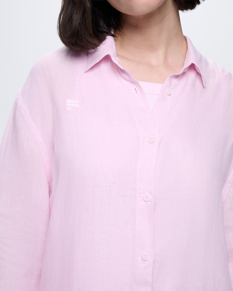 Womens Linen Overshirt - Light Lilac 4