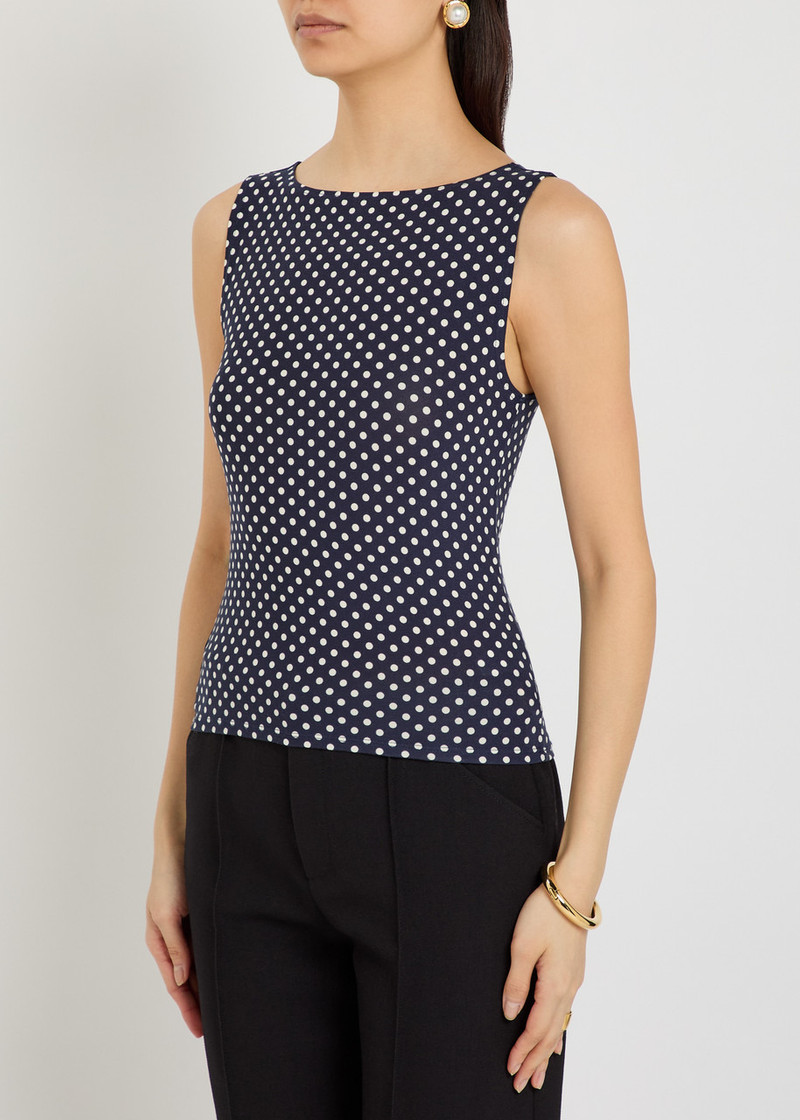 Reformation Reformation Dusk Polka dot Stretch-jersey top outlook