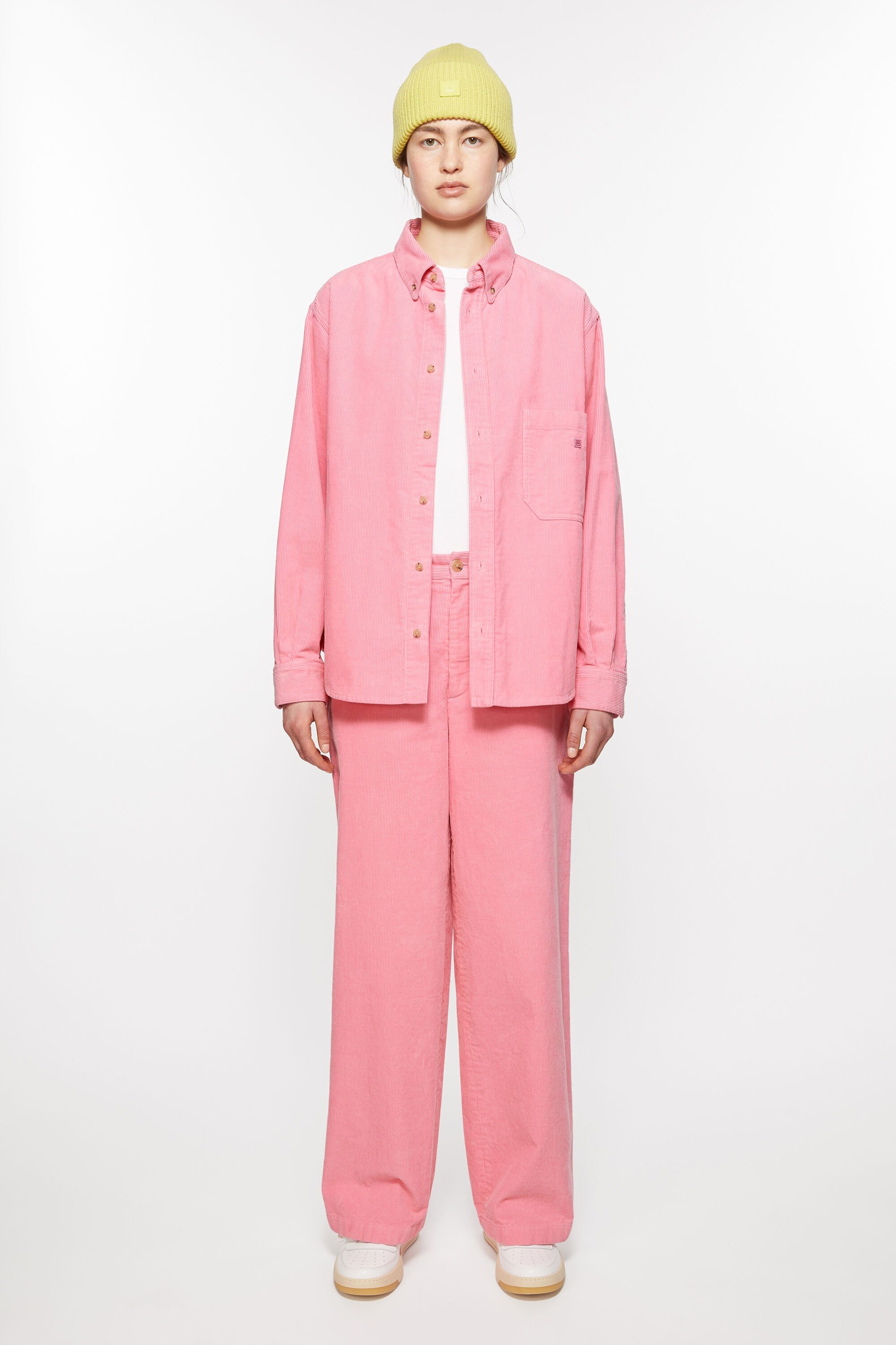 Corduroy overshirt - Tango pink - 2