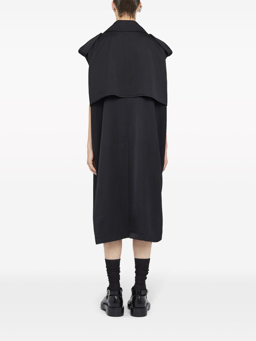 sleeveless belted trench coat - 3