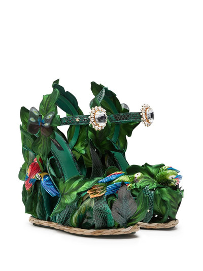 Dolce & Gabbana leaf embellished wedge sandals outlook