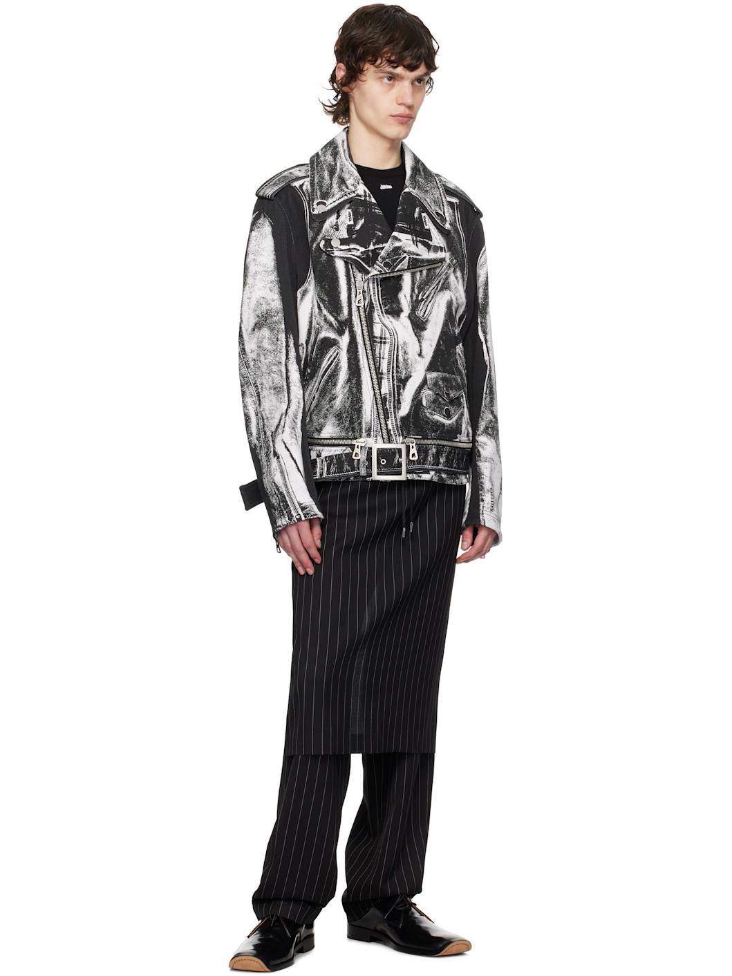 Black & White 'The Trompe L'œil Perfecto' Denim Jacket - 4