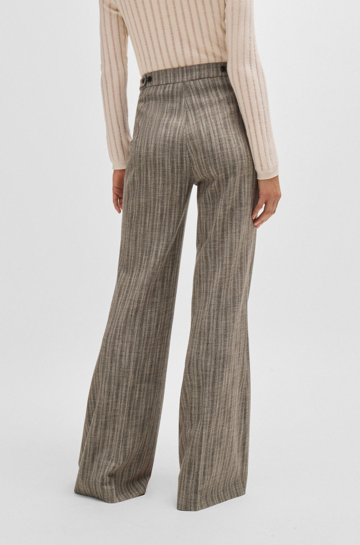 REGULAR-FIT TROUSERS IN STRIPED STRETCH CLOTH - 4