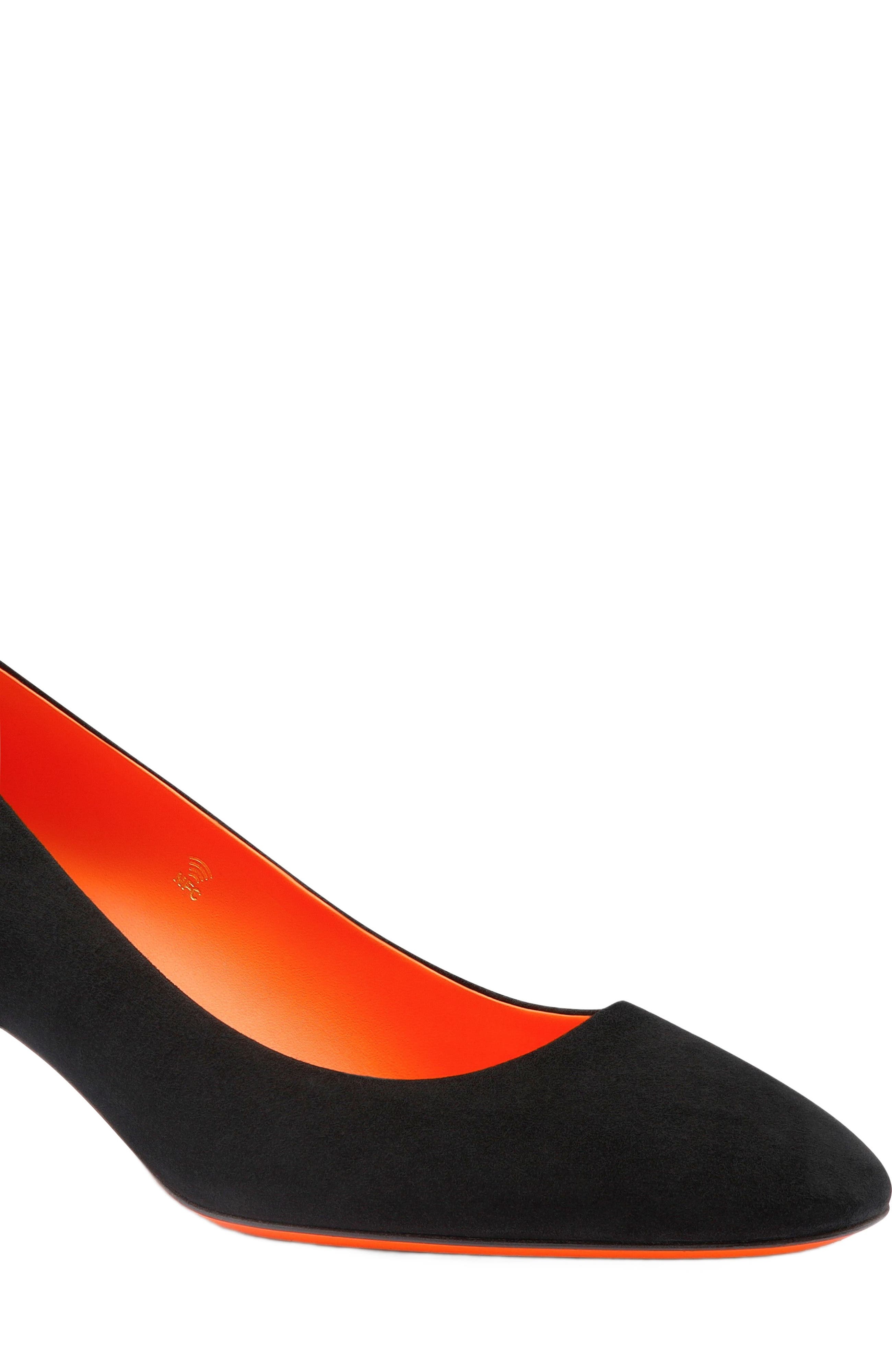 Santoni Women's Fight Brown Suede Low-Heel Pump in Black at Nordstrom - 5