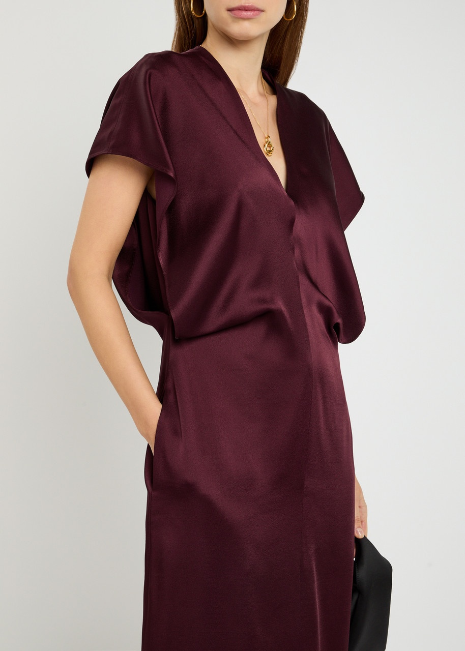 Stella Mccartney Draped Satin-crepe Midi Dress - 5