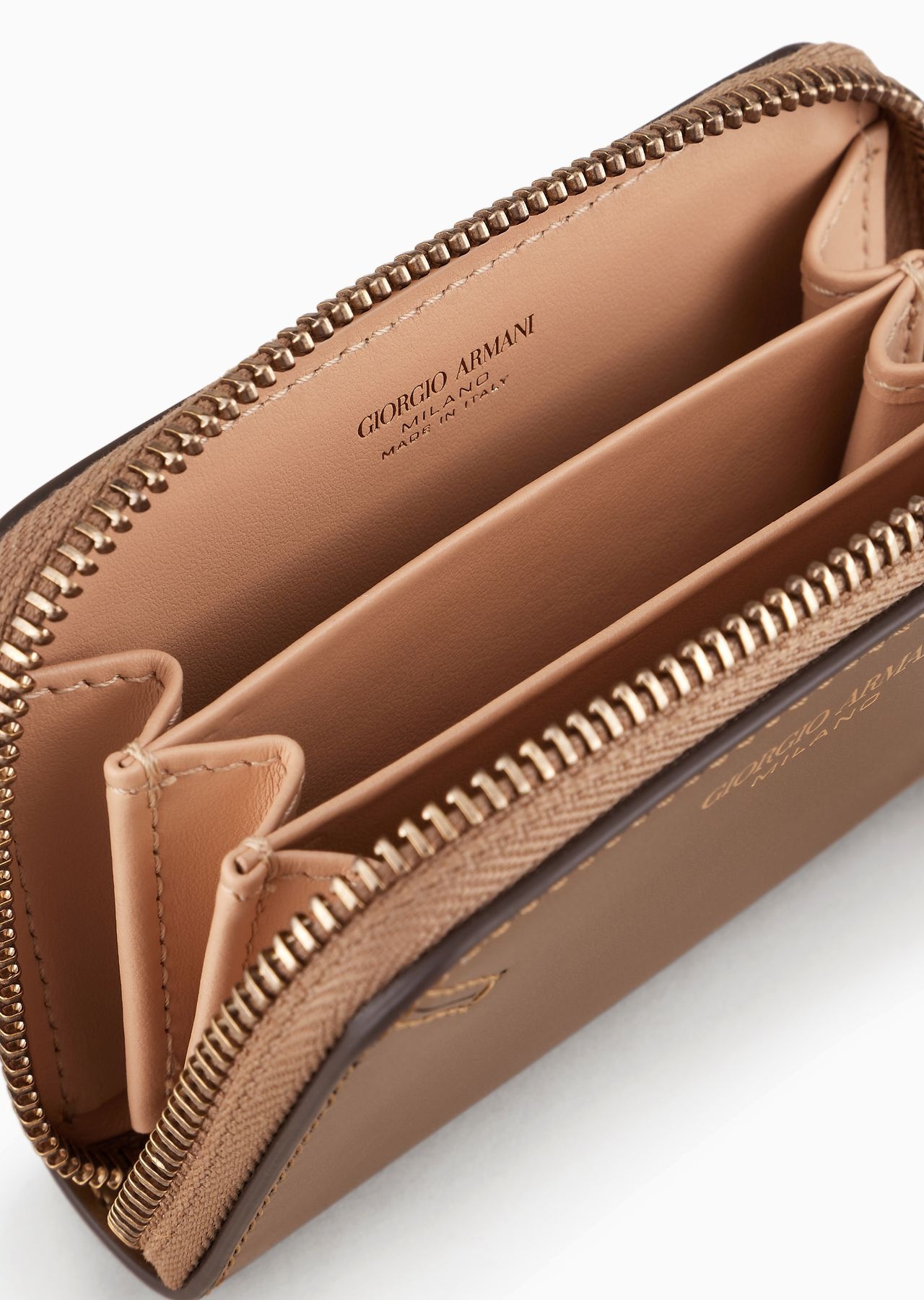 La Prima lamé-leather card holder with wraparound zip - 3