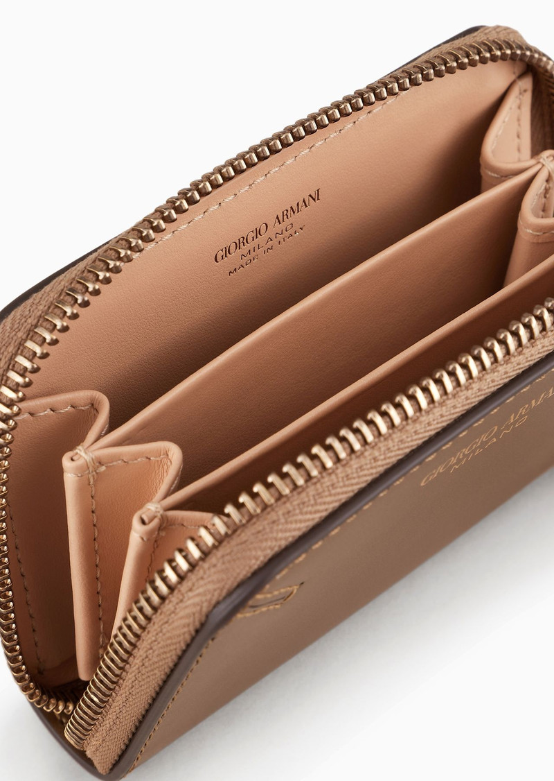 La Prima lamé-leather card holder with wraparound zip 3