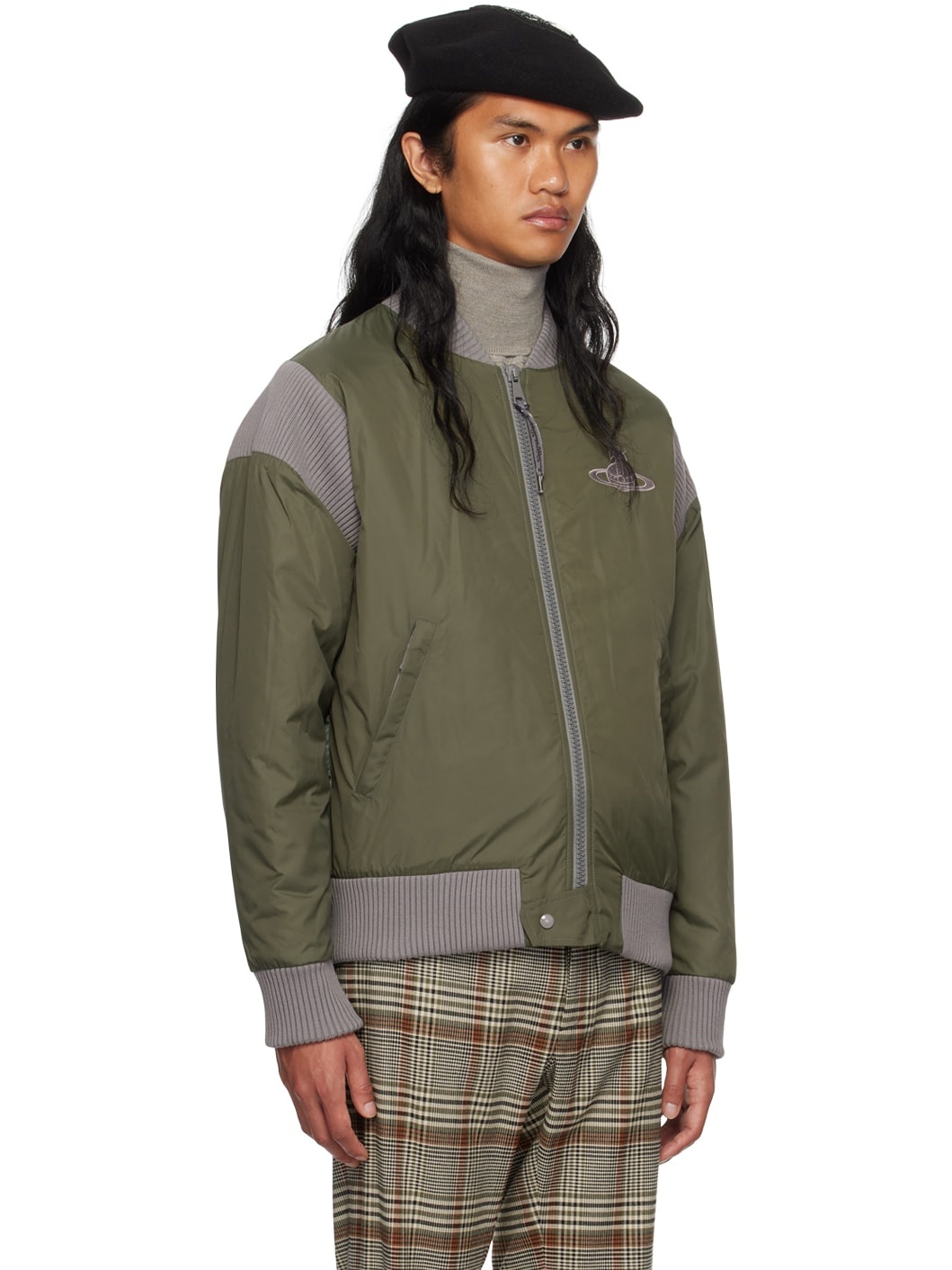 Khaki Zip Bomber Jacket - 2